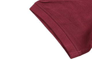 Isaia Burgundy Short Sleeve Cotton Polo