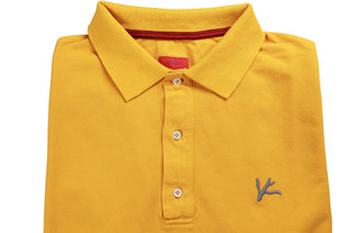 Isaia Mustard Yellow Short Sleeve Cotton Polo