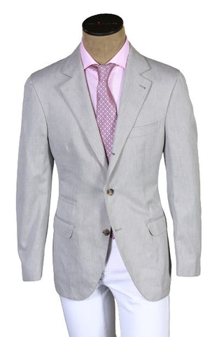 Brunello Cucinelli Light-Grey Solid Suit Jacket