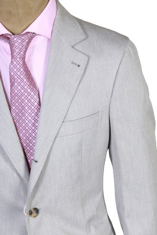 Brunello Cucinelli Light-Grey Solid Suit Jacket