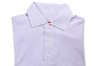 Isaia Light-Purple Short Sleeve Cotton Polo