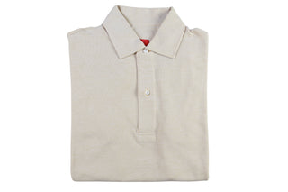 Isaia Light-Grey Short Sleeve Cotton Polo