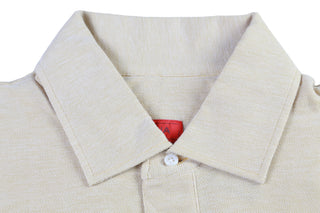 Isaia Beige Short Sleeve Cotton Polo