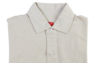 Isaia Beige Short Sleeve Cotton Polo