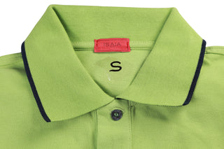 Isaia Green Short Sleeve Cotton Polo