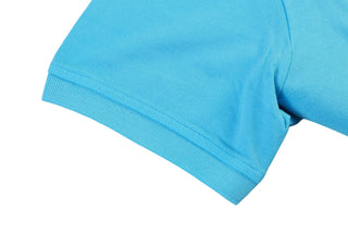 Isaia Sky-Blue Cotton Short Sleeve Polo