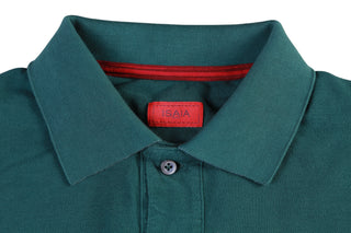 Isaia Dark-Green Short Sleeve Cotton Polo