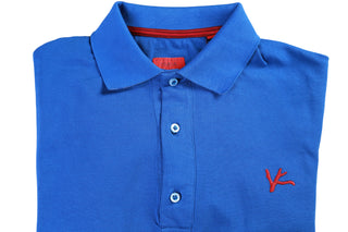 Isaia Blue Short Sleeve Cotton Polo