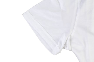 Isaia White Cotton Short Sleeve Polo