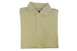 Isaia Light-Yellow Short Sleeve Cotton Polo