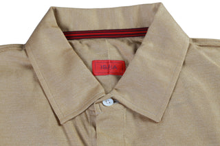 Isaia Tan Cashmere-Silk Short Sleeve Polo
