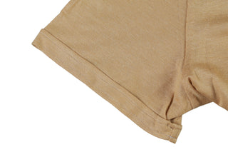 Isaia Tan Cashmere-Silk Short Sleeve Polo