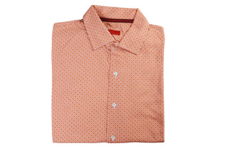 Isaia Orange Short Sleeve Cotton Polo