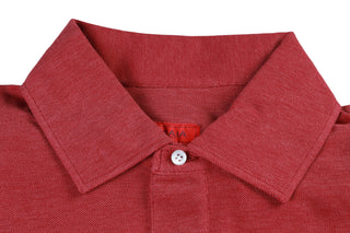 Isaia Burgundy Short Sleeve Cotton Polo