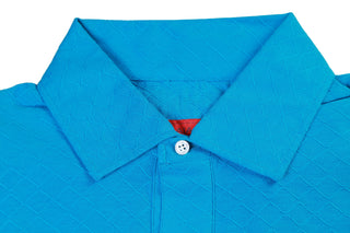 Isaia Sky Blue Short Sleeve Cotton Polo