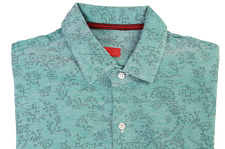 Isaia Turquoise Short Sleeve Cotton Polo