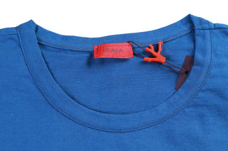 Isaia Blue Short Sleeve Cotton T-Shirt