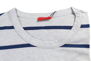 Isaia Light-Grey Striped Cotton Long Sleeve Shirt