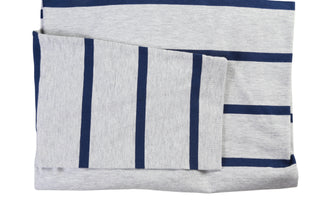 Isaia Light-Grey Striped Cotton Long Sleeve Shirt