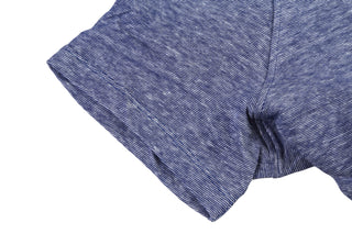 Isaia Dusty-Blue Linen-Cotton Short Sleeve T-Shirt