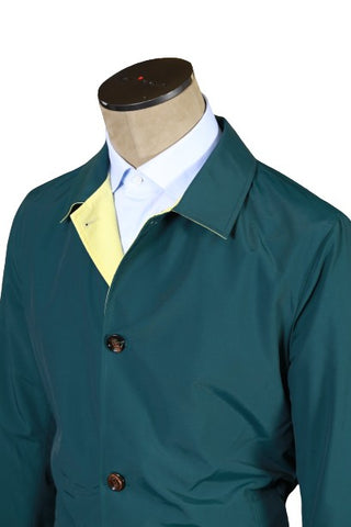 Kired by Kiton Teal/ Pale-Yellow Reversible Coat