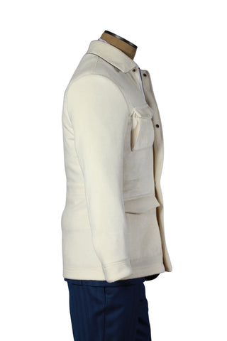 Kired By Kiton Cream Climatek Reversible Coat w/ Removable Camouflage Vest