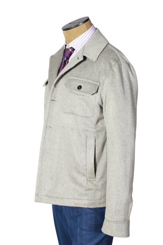 Sartorio Grey Solid Cashmere Jacket