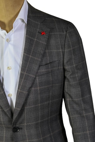 Isaia Grey Plaid Wool Suit