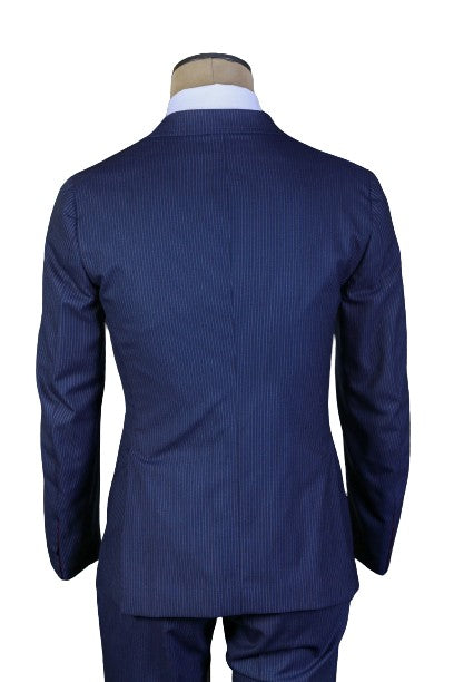 Isaia Dark-Blue Striped Wool Suit