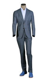 Isaia Grey Solid Wool Suit