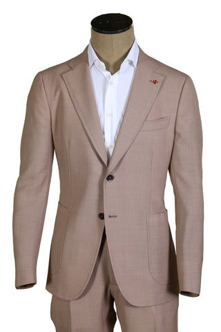 Isaia Light-Mauve Solid Wool Suit