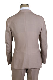 Isaia Beige Solid Wool Suit