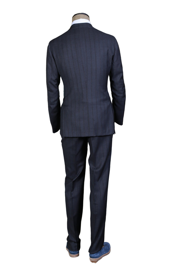 Isaia Dark-Grey Striped Wool Suit