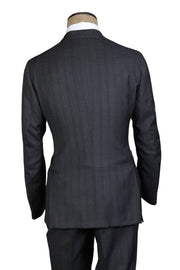 Isaia Dark-Grey Striped Wool Suit