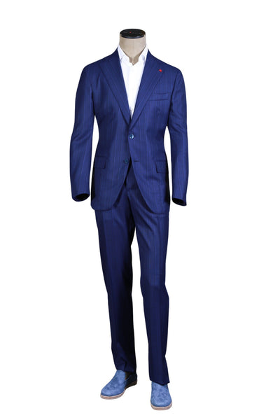 ISAIA Striped Blue Suit