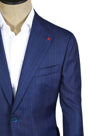 ISAIA Striped Blue Suit