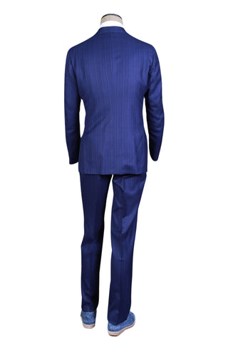 Isaia Navy-Blue Striped Wool Suit