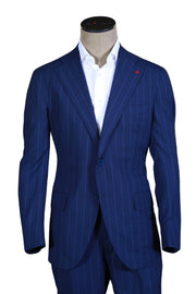 ISAIA Striped Dark Blue Suit