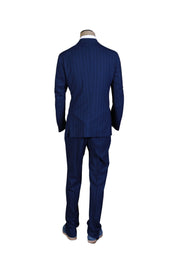 ISAIA Striped Dark Blue Suit