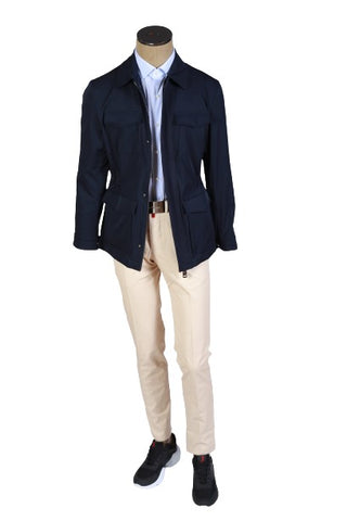 Kired by Kiton Solid Dark-Blue Jacket