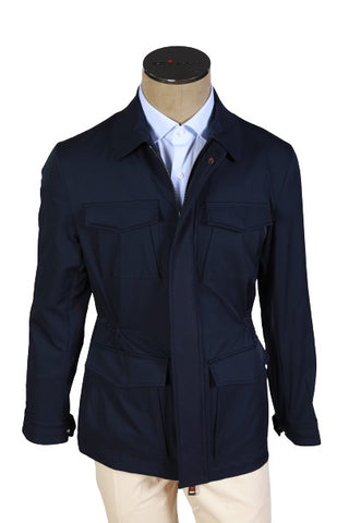 Kired by Kiton Solid Dark-Blue Jacket