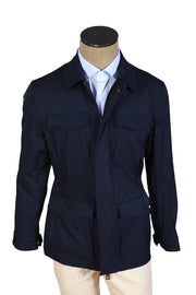Kired by Kiton Solid Dark-Blue Jacket