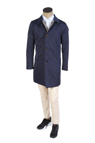 Kired by Kiton Blue/ Taupe Reversible Raincoat