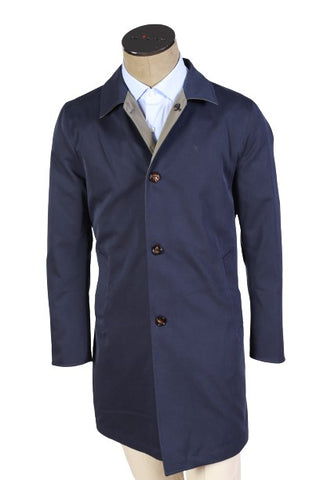 Kired by Kiton Blue/ Taupe Reversible Raincoat