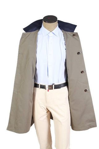 Kired by Kiton Blue/ Taupe Reversible Raincoat