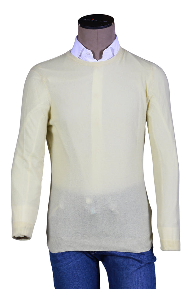 Fedeli White Cashmere Crewneck Sweater