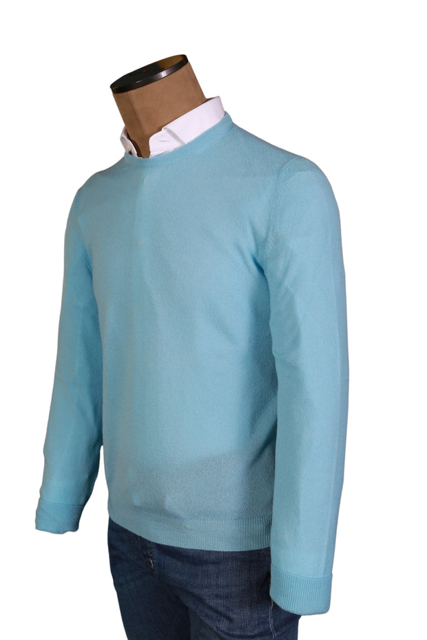 Fedeli Light-Blue Cashmere Crewneck Sweater