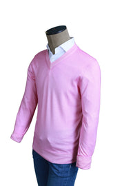 Fedeli Cashmere Pink V-Neck Sweater