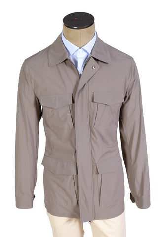 Kired by Kiton Solid Light-Taupe Overcoat