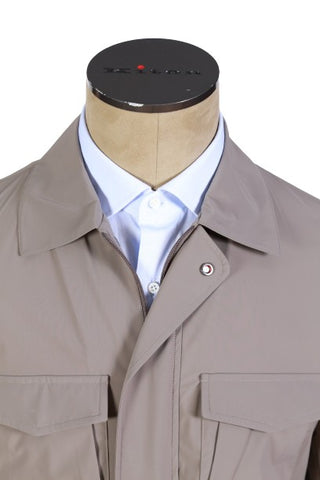 Kired by Kiton Solid Light-Taupe Overcoat